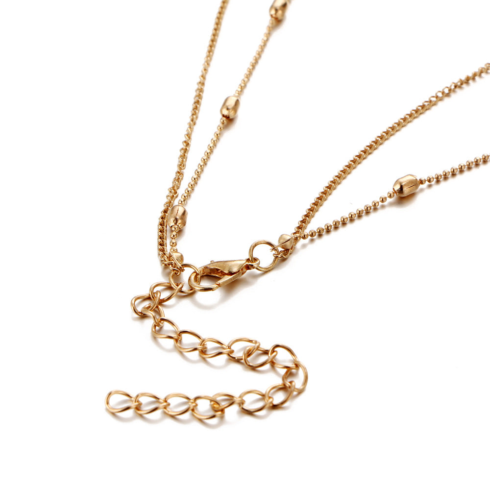 UNI-10617 - Gold Plated Heart Double Layered - Necklace