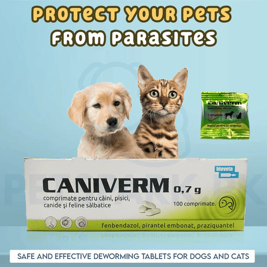 Caniverm Deworming Tablets for Cats &amp; Dogs (01 Tablet)