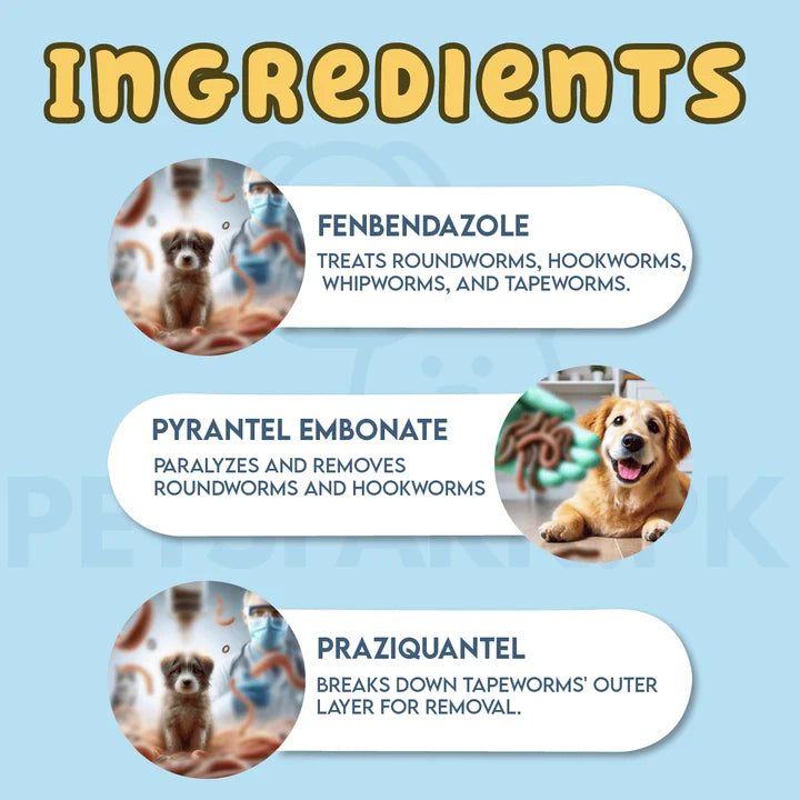 Caniverm Deworming Tablets for Cats &amp; Dogs (01 Tablet)