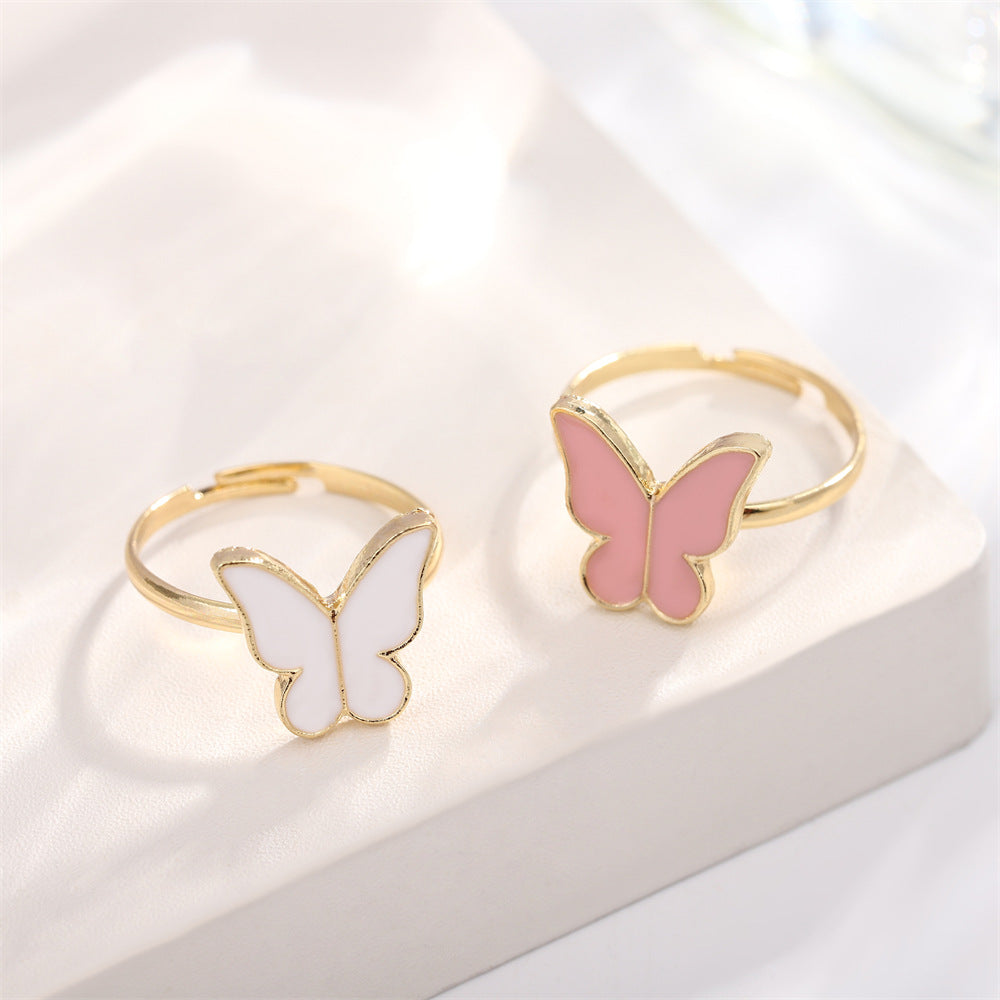 UNI-10549 - Beautiful White Butterfly Gold  - Jewelry Set