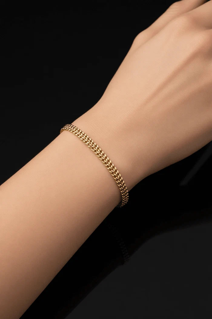 Stainless Steel Charm Gold Plated Bracelet
