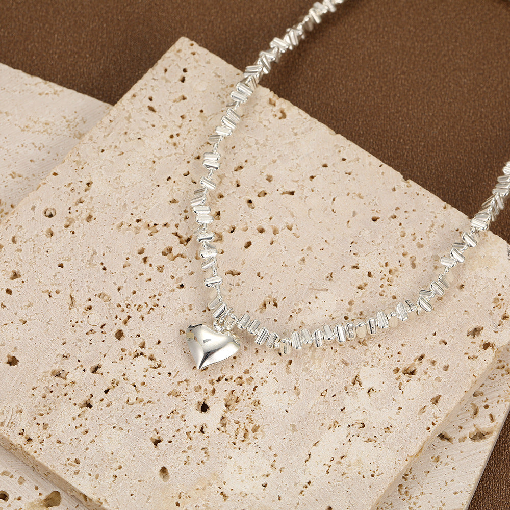 UNI-10649- Silver Plated Heart - Necklace