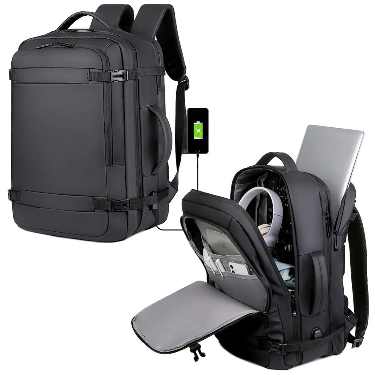 Smart Expandable Carry-On Backpack With USB Port - image 4