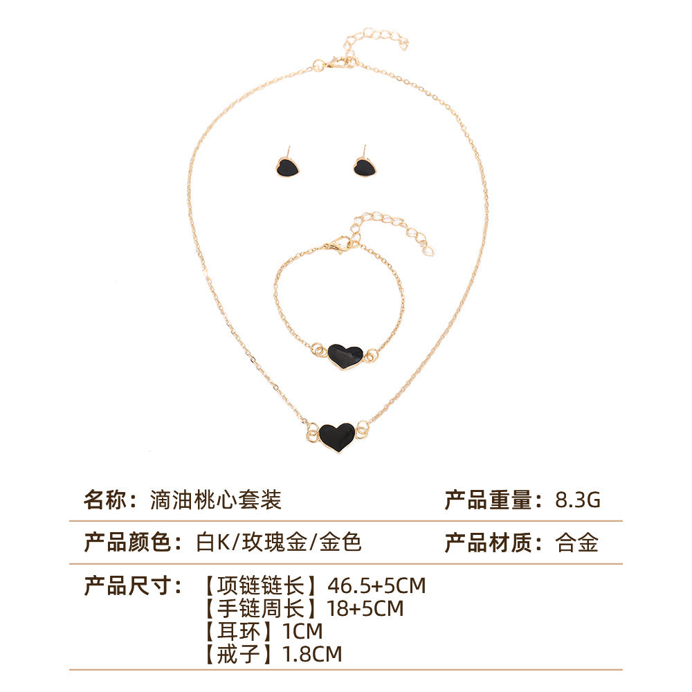 UNI-10546 - White Heart Gold - Jewelry Set