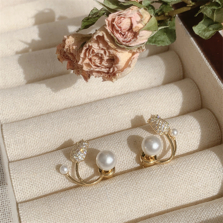 UNI-10395 - Sparkle Rosebud  - Earring