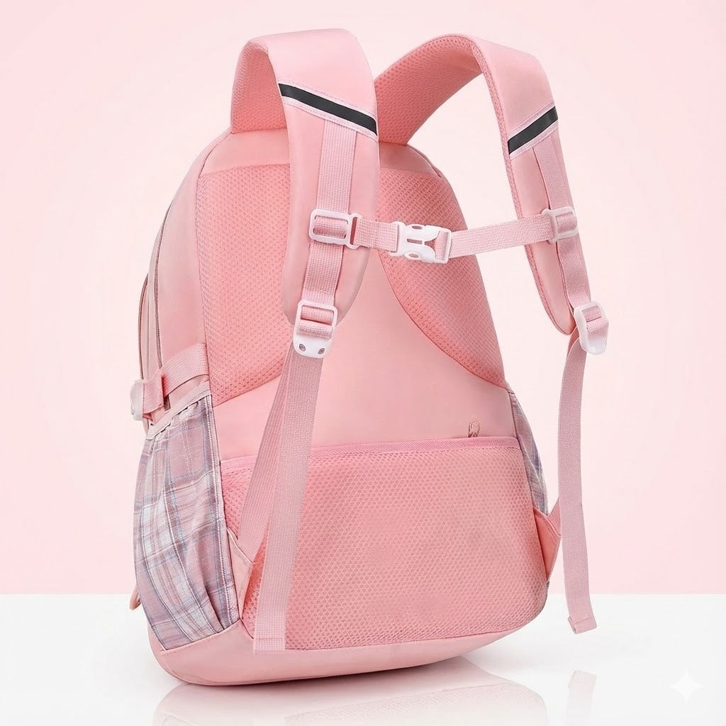 Korean Style Pink Backpack for Teenage Girls - image 5