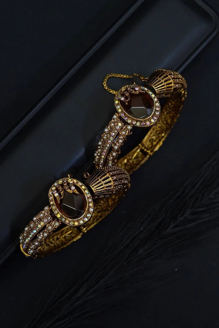 2 Pcs Antique Ottoman Style Gems Kangan