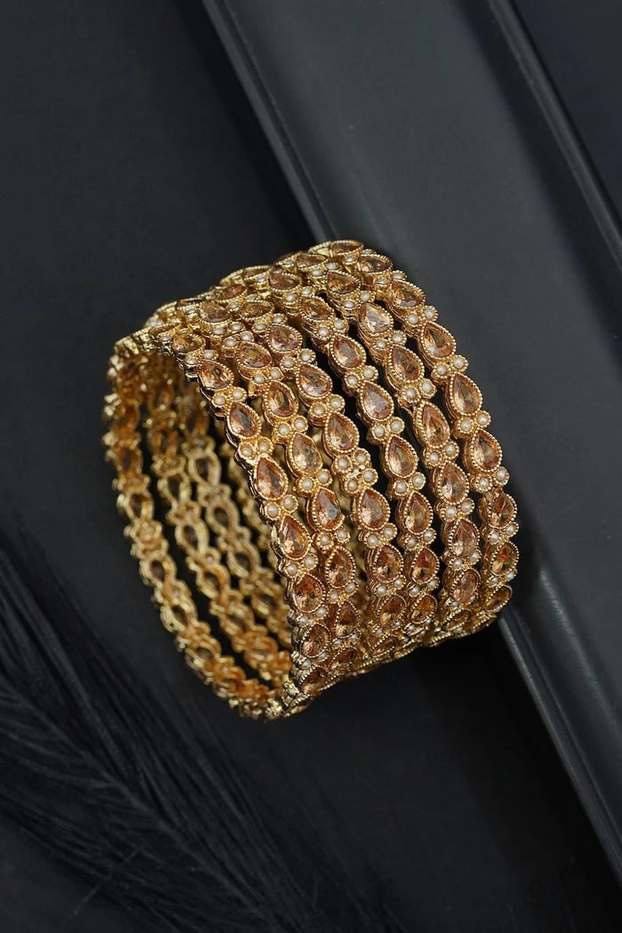 Designer Semi-Precious Stones 6 Pieces Bangles Set
