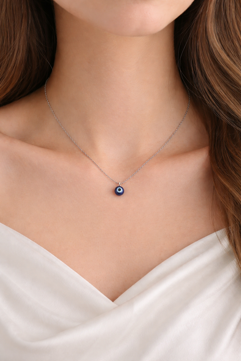 UNI-10641 - Silver Evil Eye - Necklace