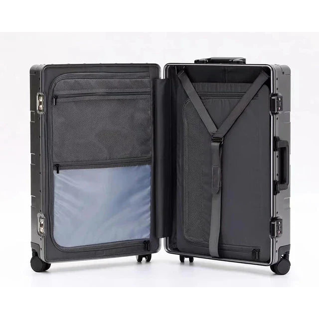 Minimalist Silver Aluminum Large Check-in Suitcase - image 4