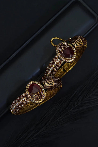 2 Pcs Antique Ottoman Style Gems Kangan