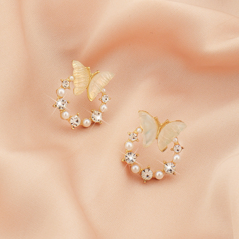 UNI-10333-4 - Diamonds Butterfly  - Earring