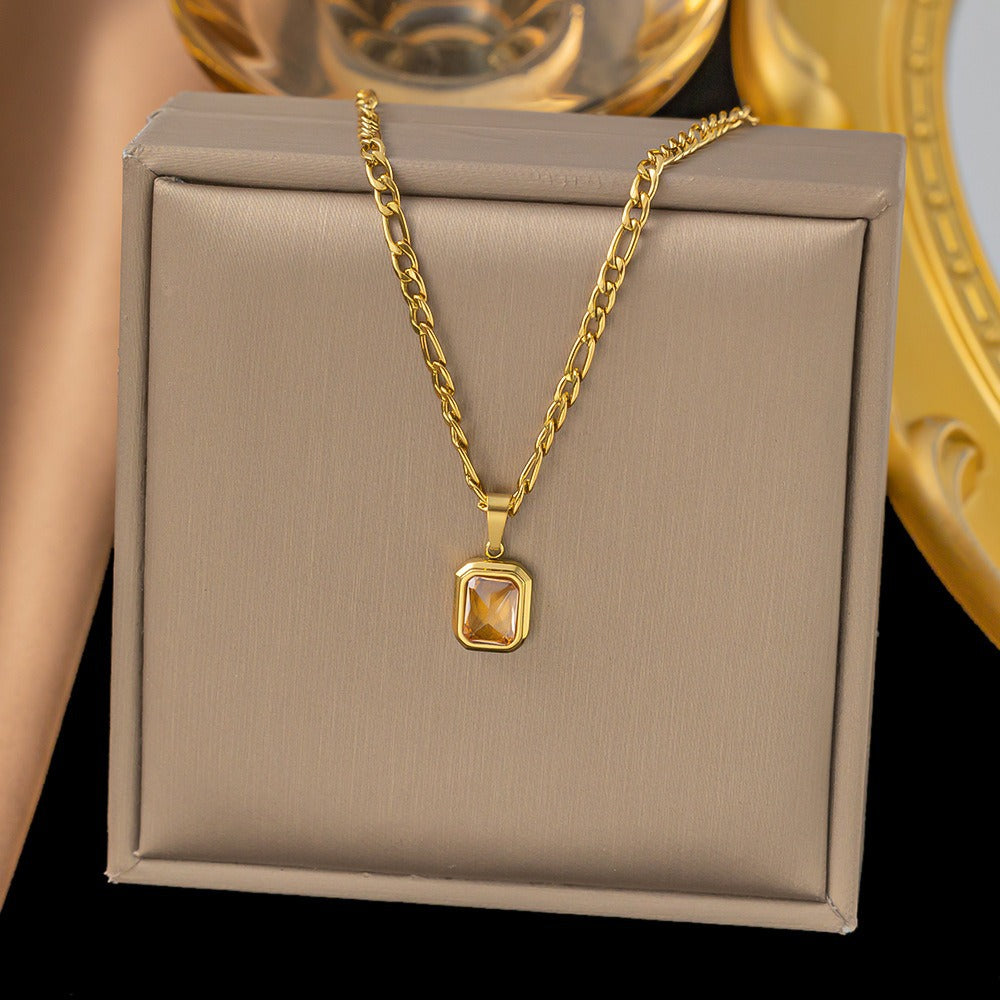 SS-11509 - Yellow Diamond Square - Necklace