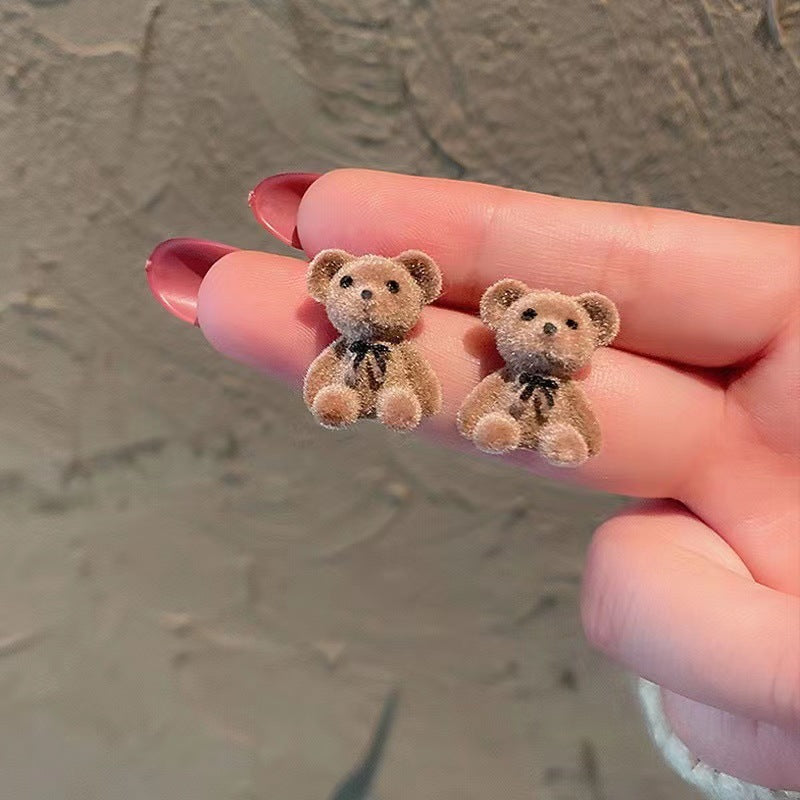 UNI-10411-1 - Brown Cute Bear - Earring