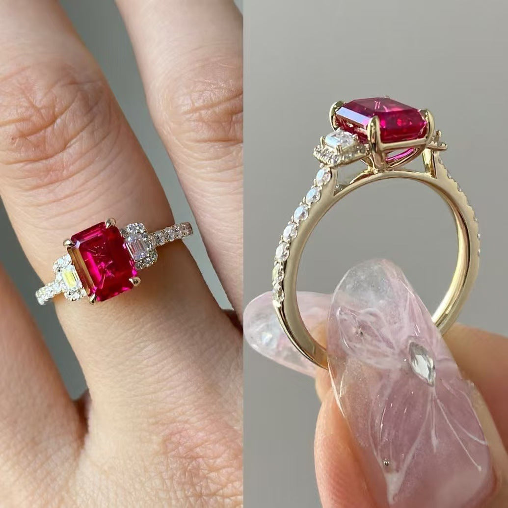 UNi-11914 - Hot Pink Diamond Gold - Ring