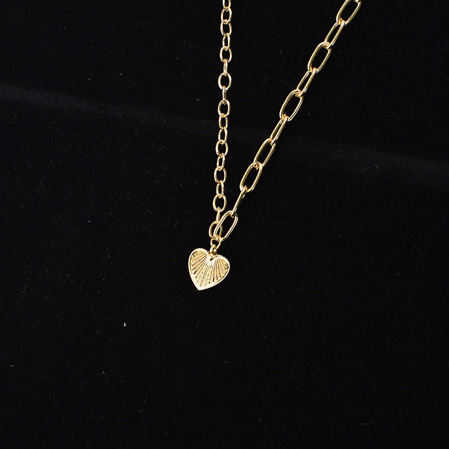 UNI-12173 -Gold Heart Classy Chain - Necklace
