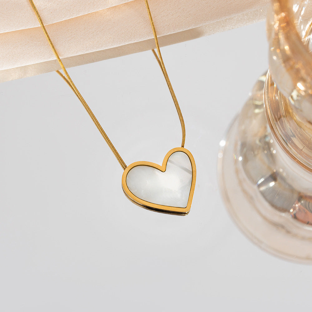 SS-11400- White Heart - Necklace