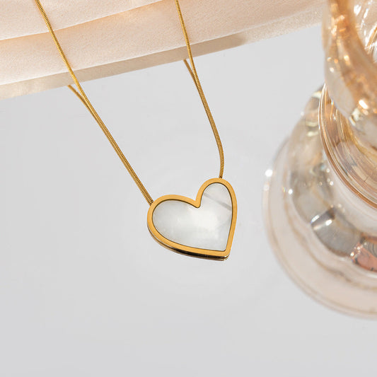 SS-11400- White Heart - Necklace