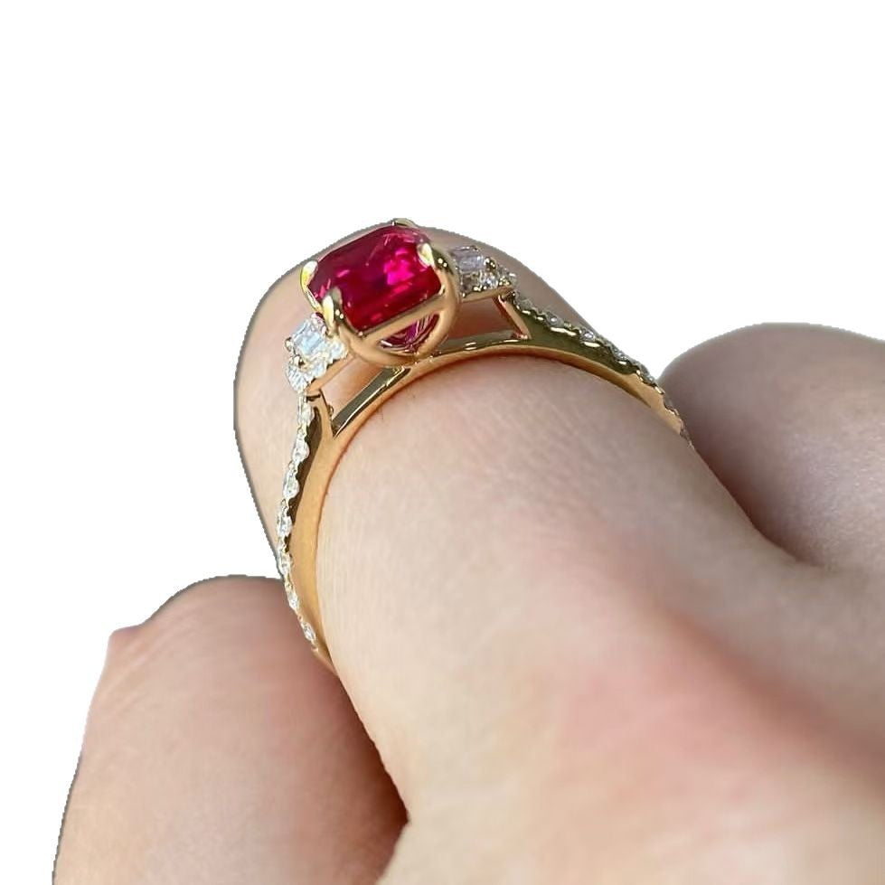 UNi-11914 - Hot Pink Diamond Gold - Ring