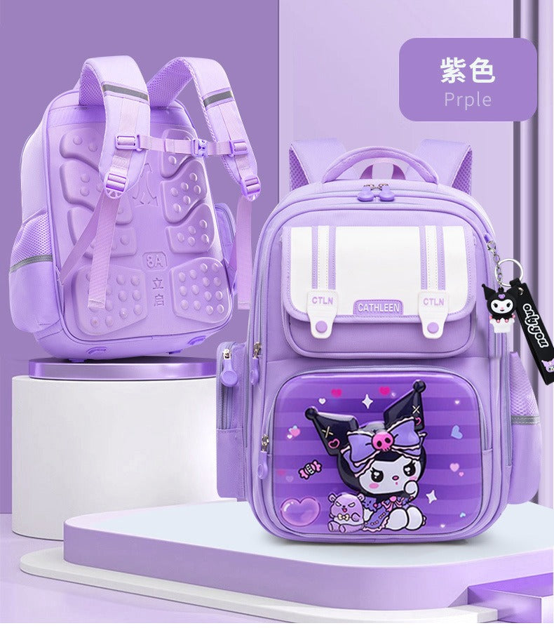 Pink Purple Sanrio Kids School Backpack - image 5