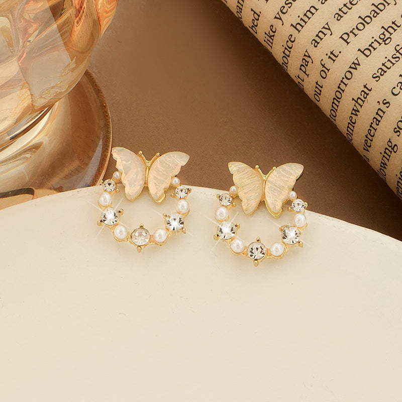 UNI-10333-4 - Diamonds Butterfly  - Earring