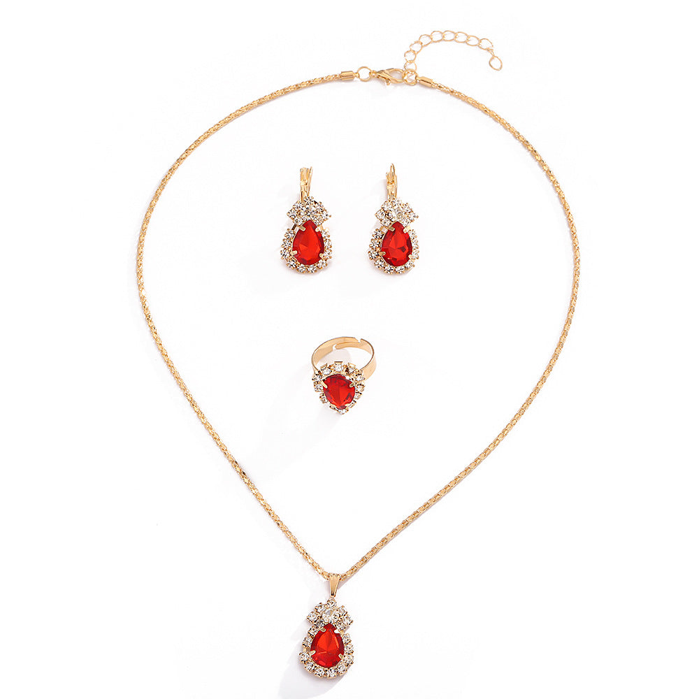 UNI-11289 - Red Diamond Gold - Jewelry Set