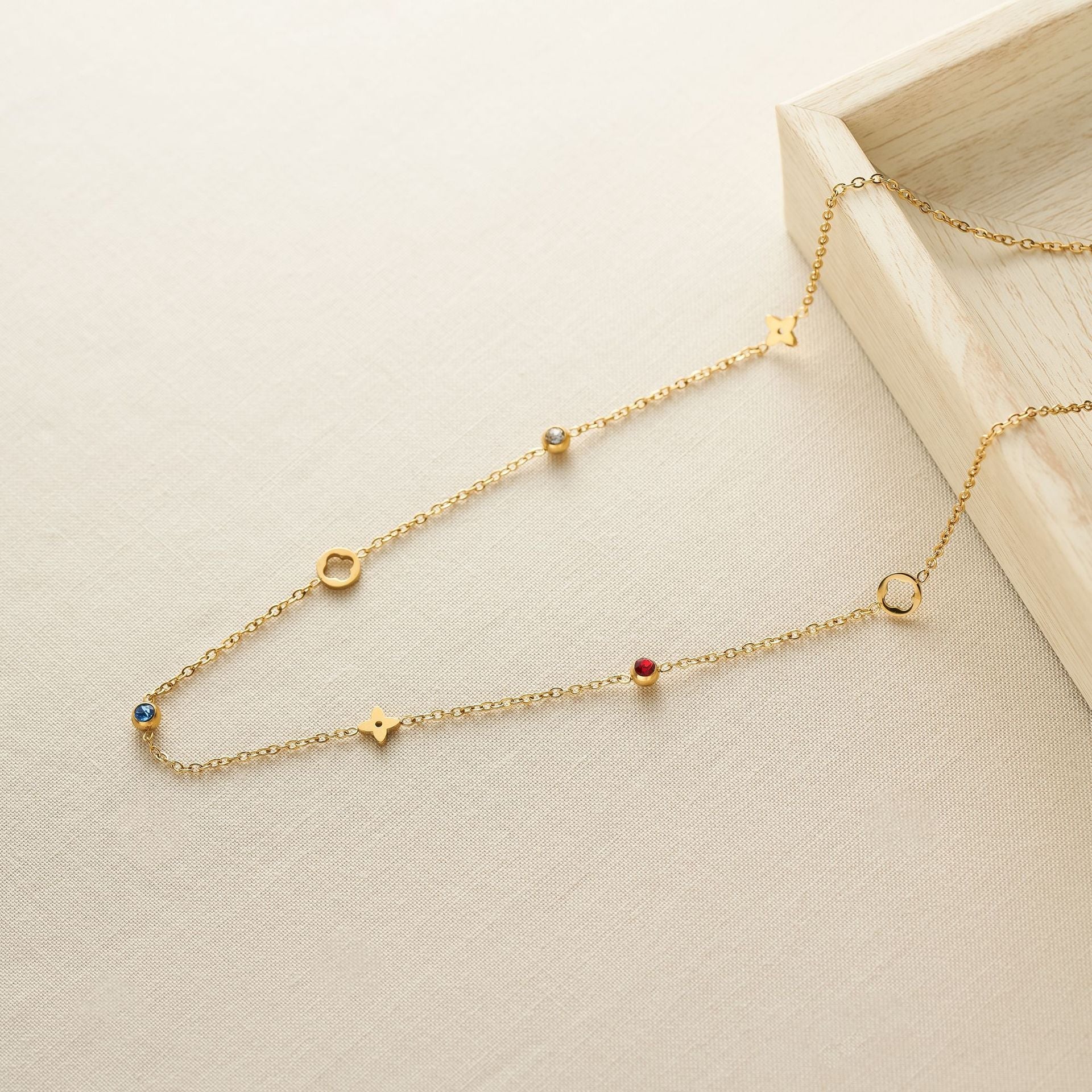 SS-11674 - Premium Gold Series Multi Diamonds - Necklace