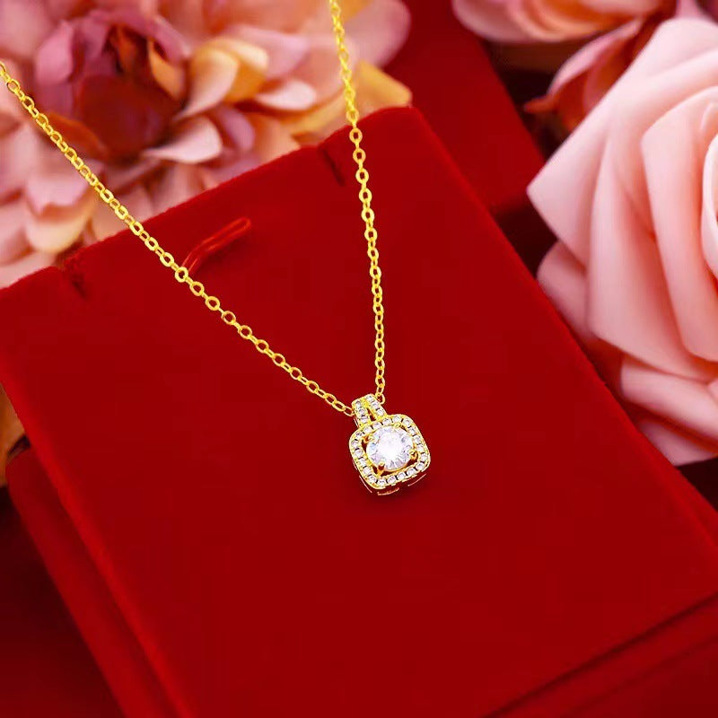 UNI-11024 - Square Diamond Gold - Jewelry Set