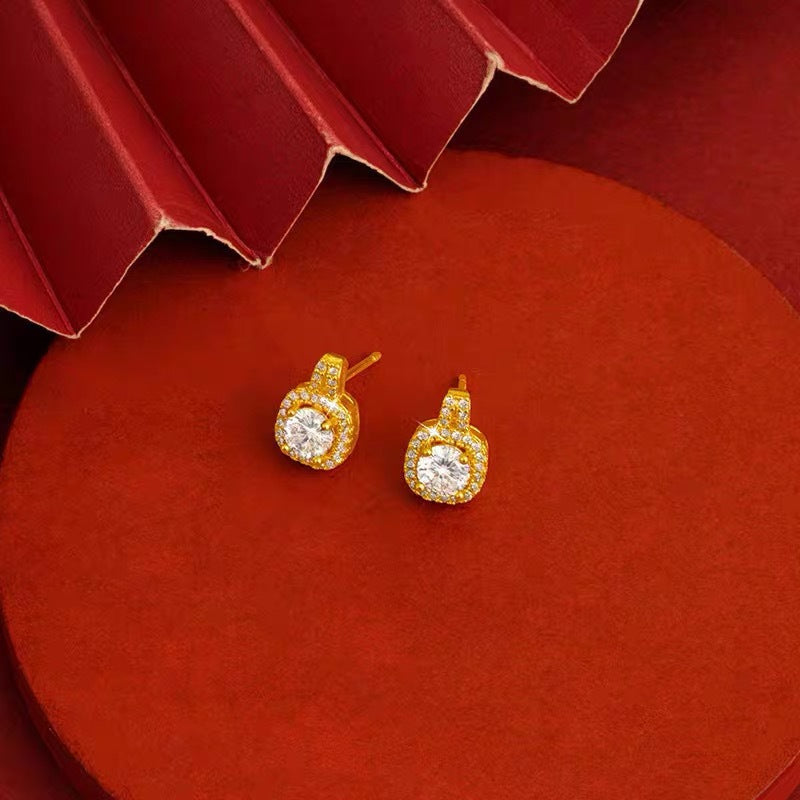 UNI-11024 - Square Diamond Gold - Jewelry Set