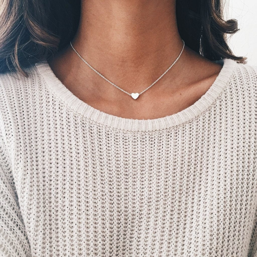 UNI-10618-3 - Silver Foil Heart - Necklace