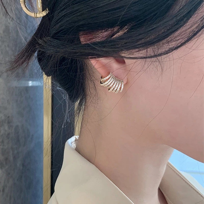 UNI-10437 - Diamonds Hoop Gold - Earring
