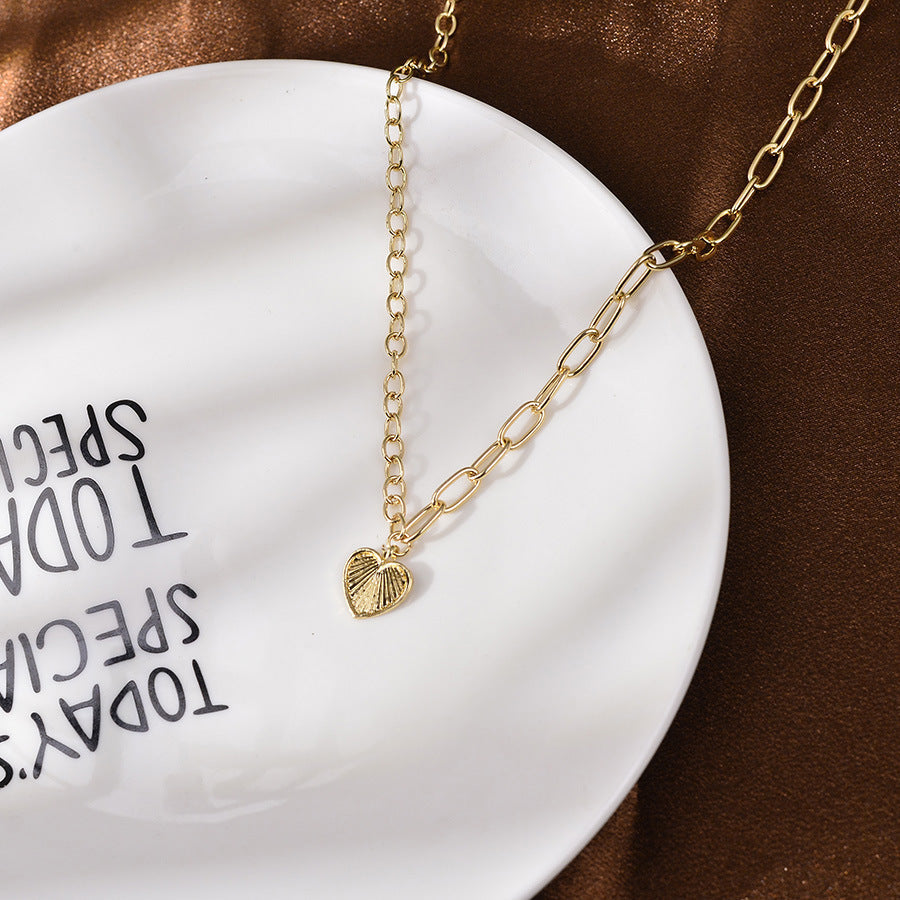 UNI-12173 -Gold Heart Classy Chain - Necklace
