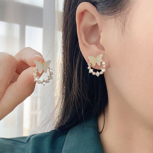 UNI-10333-4 - Diamonds Butterfly  - Earring