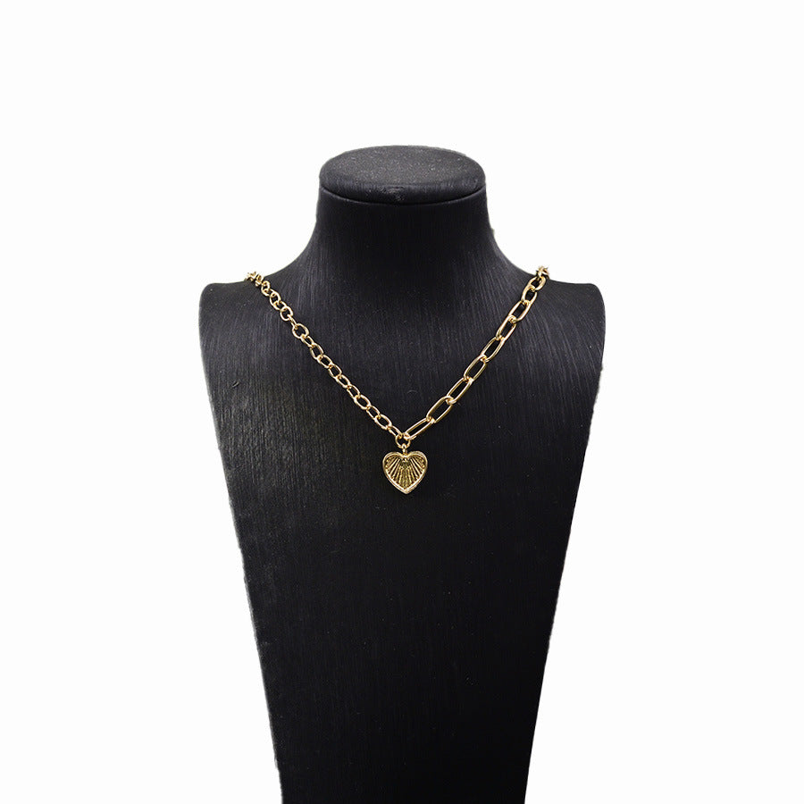 UNI-12173 -Gold Heart Classy Chain - Necklace
