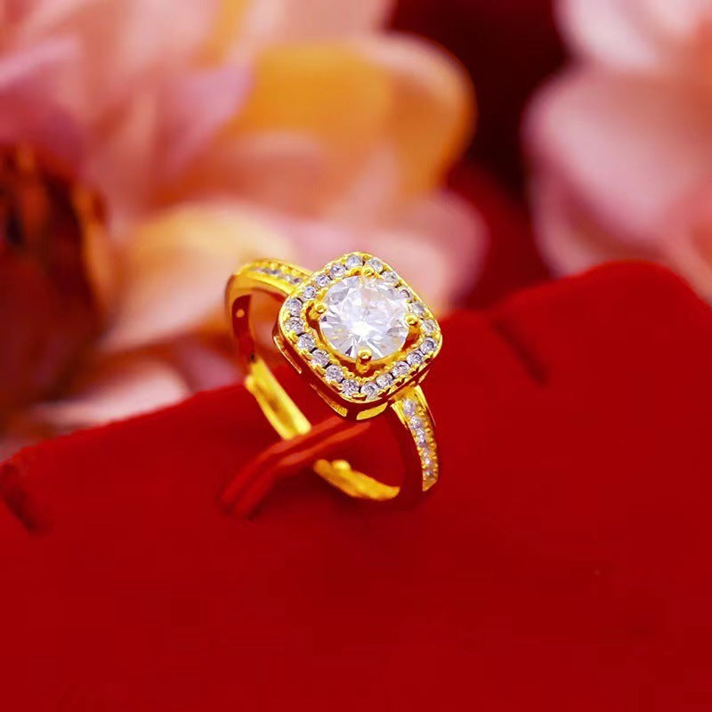 UNI-11024 - Square Diamond Gold - Jewelry Set