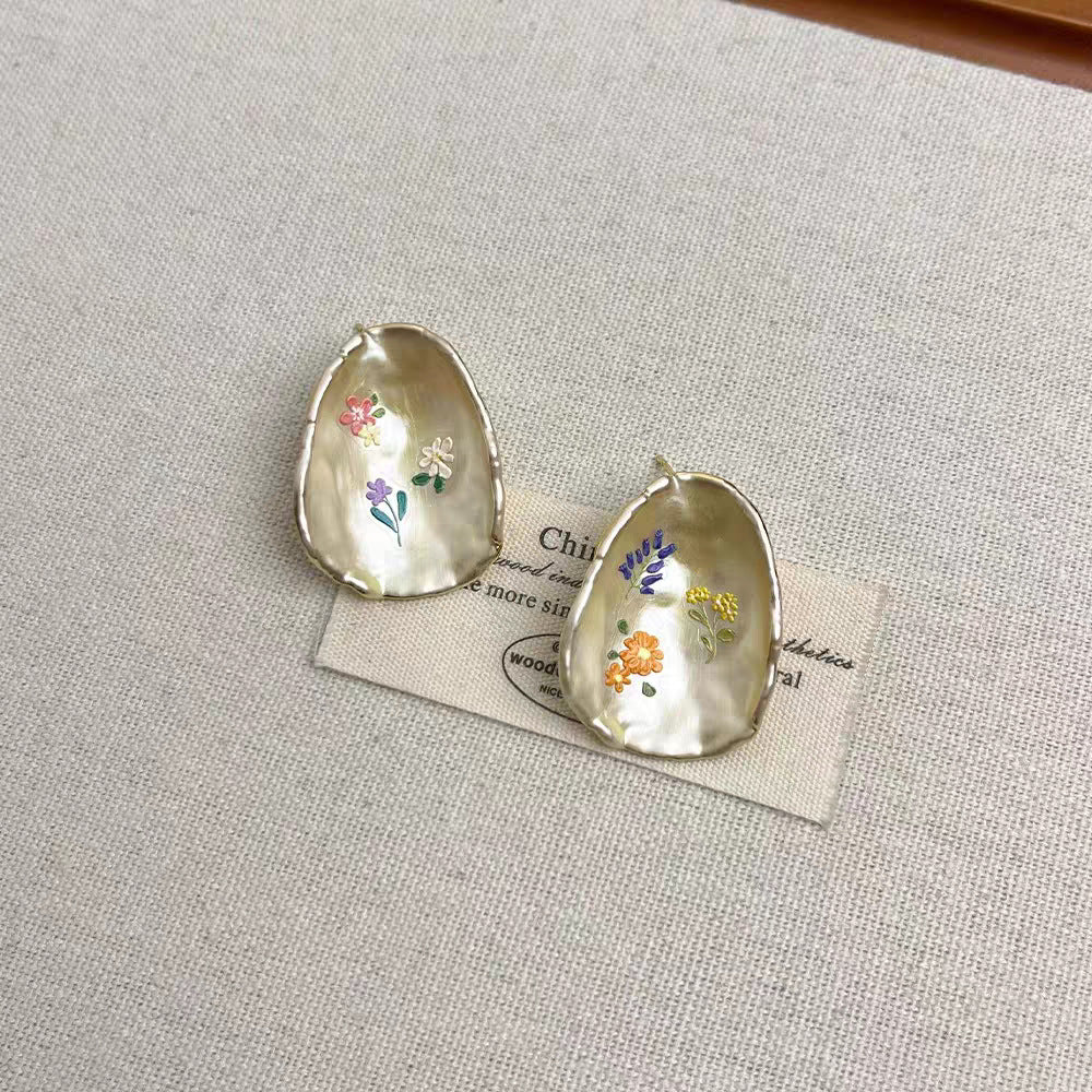 UNI-12113 - Geometric Flower - Earring