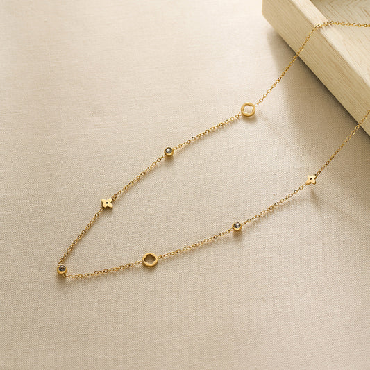 SS-11676 - Premium Gold Series Crystal Diamonds - Necklace