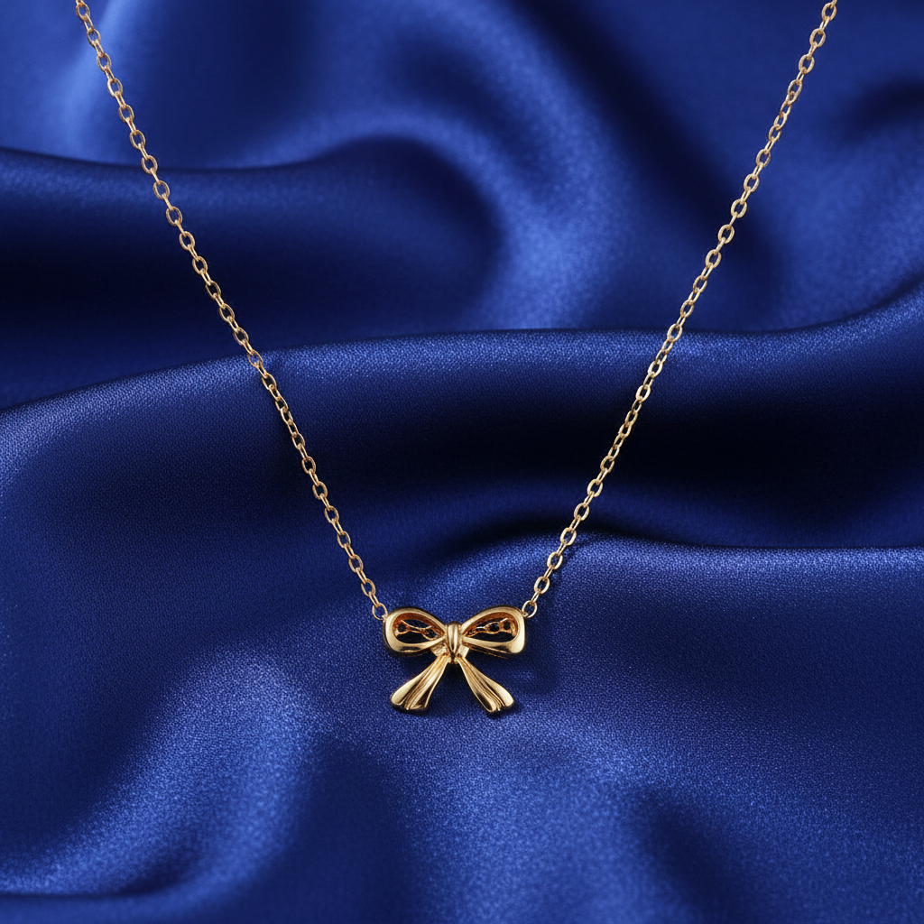 UNI-10647 - Gold Bow - Necklace