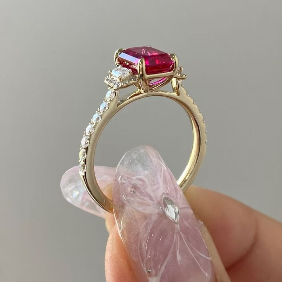 UNi-11914 - Hot Pink Diamond Gold - Ring
