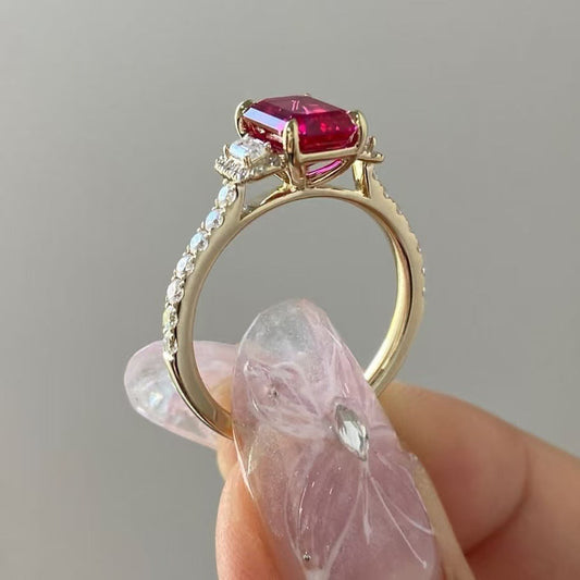UNi-11914 - Hot Pink Diamond Gold - Ring