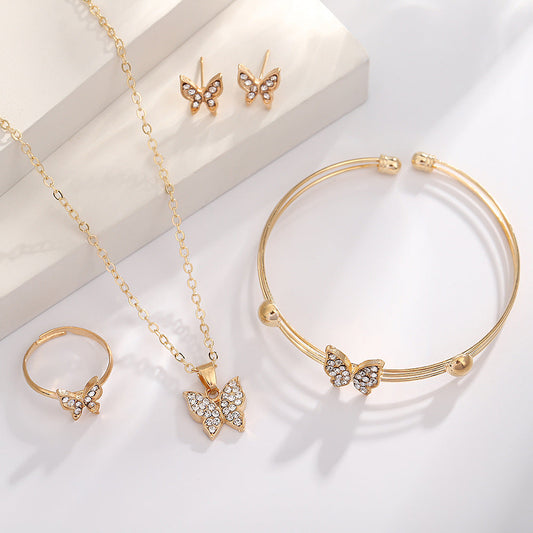 UNI-10553 - Blinky Butterfly Gold  - Jewelry Set