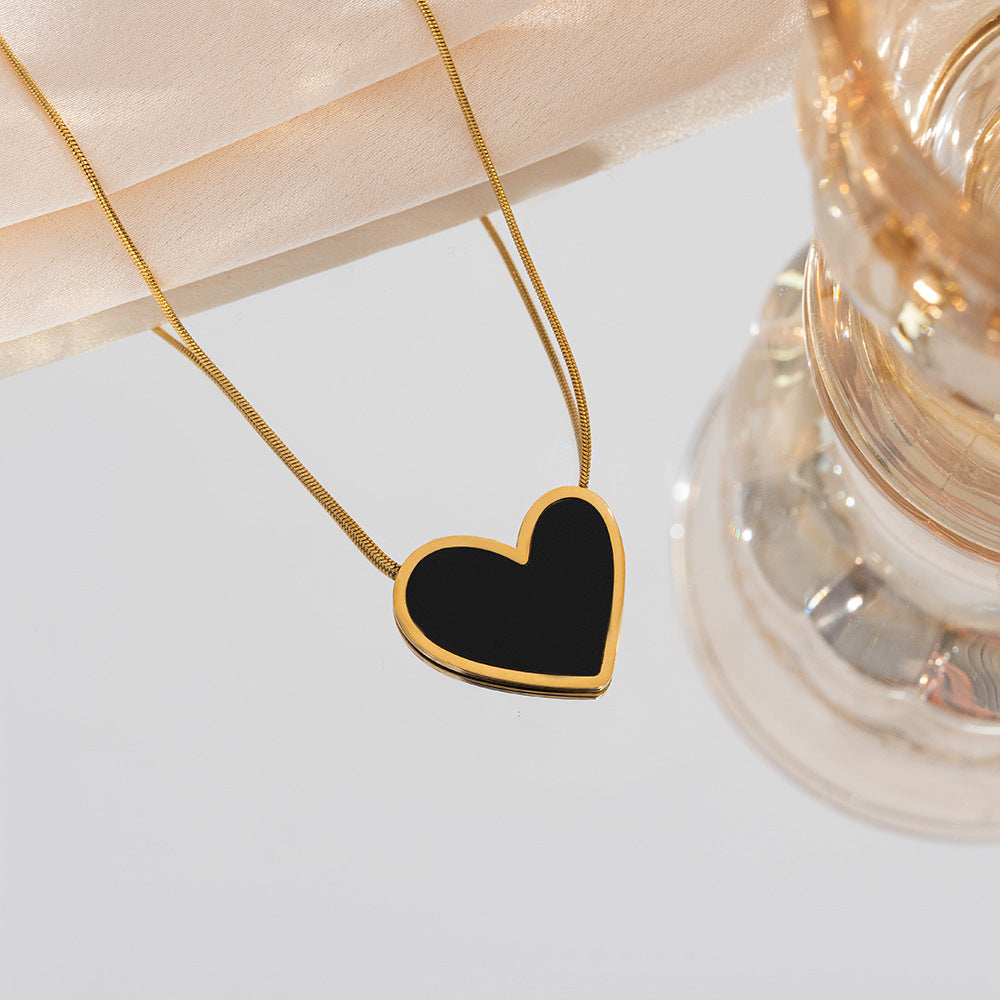 SS-11399 - Black Heart - Necklace