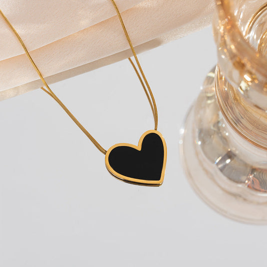 SS-11399 - Black Heart - Necklace
