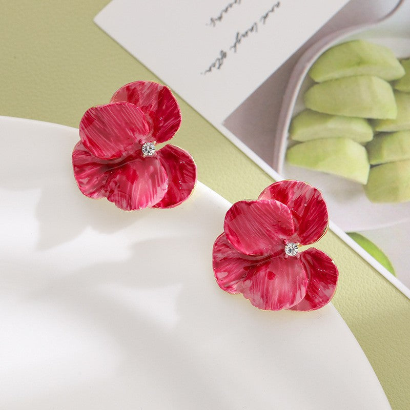 UNI-11271-72 - Marbled Flower - Earring