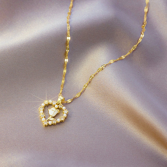 SS-11484 - Rose Heart - Necklace