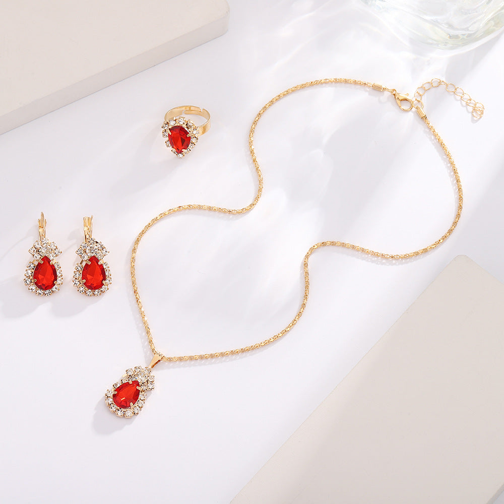UNI-11289 - Red Diamond Gold - Jewelry Set