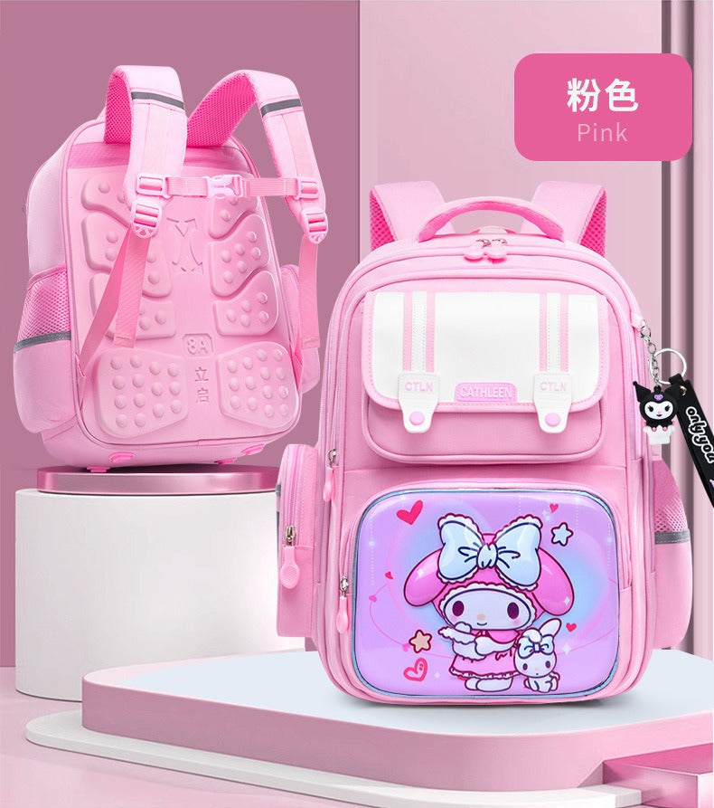 Pink Purple Sanrio Kids School Backpack - image 2