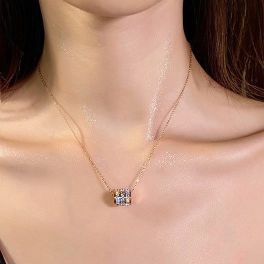 SS-12006 - Circle Diamonds Gold - Necklace