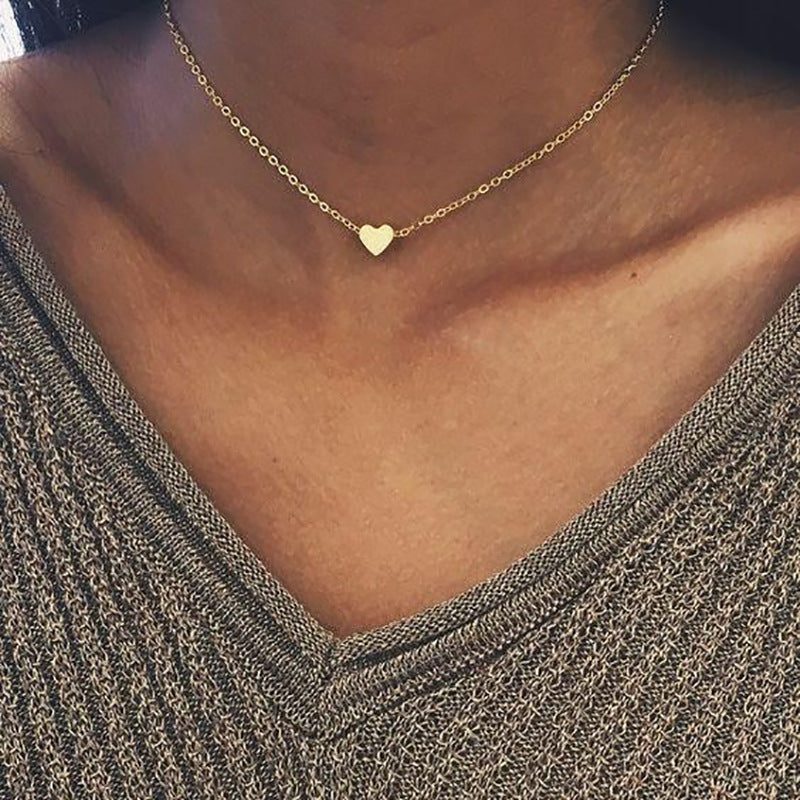 UNI-10618-2 - Gold Foil Heart Stars - Necklace