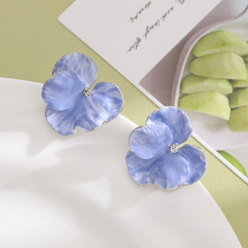 UNI-11271-72 - Marbled Flower - Earring